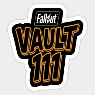 Fallout Vault 111 Orange outline color Sticker